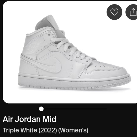 Nike Air Jordan 1 Mid Triple White Sneakers Shoes - Picture 2 of 12